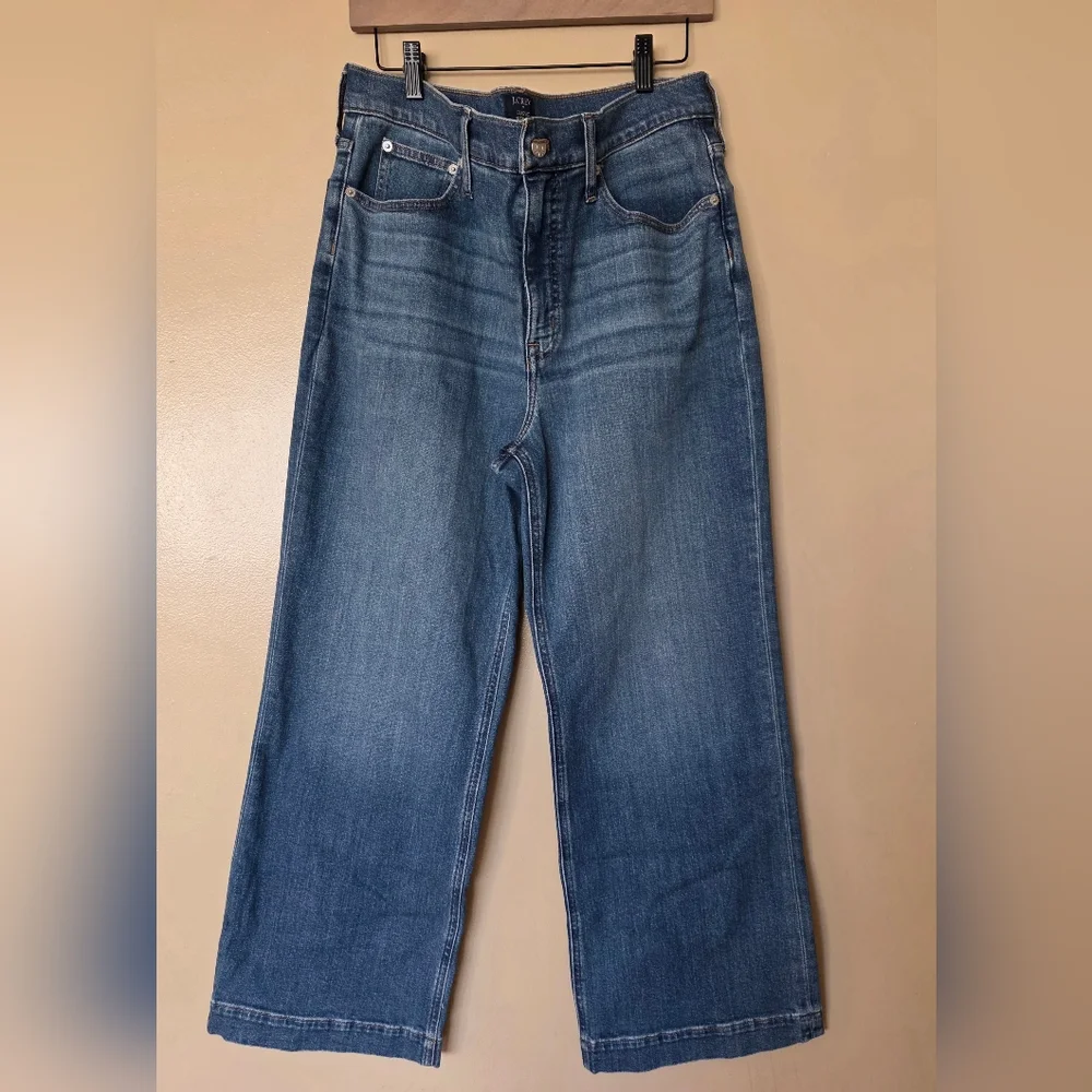J Crew Womens Classic Wide Leg Jeans 30 Mid Wash High Rise Denim 90s Inspired